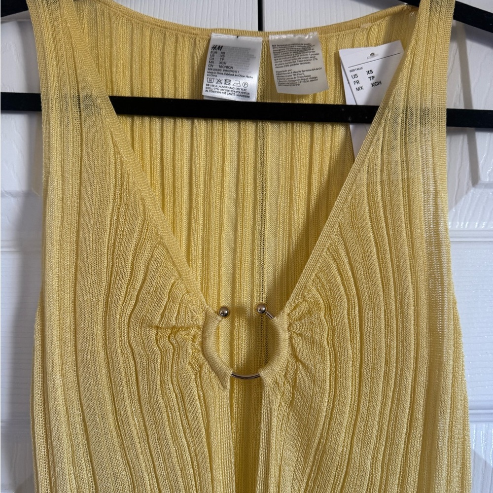 H&M Rib Knit Yellow Beach Dress - Picture 6 of 6